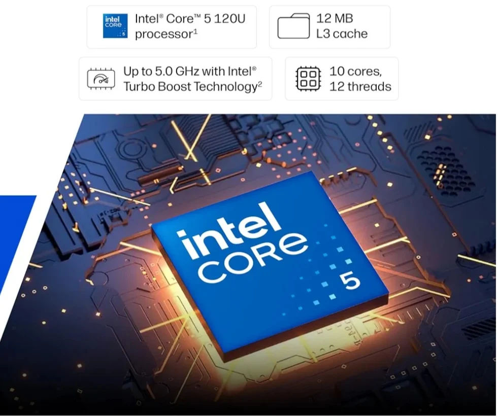 HP 15, Intel Core 5 120U (14th Gen) 8GB DDR4, 512GB SSD, FHD, Anti-Glare, Micro-Edge, 15.6''/39.6cm, Win11, M365(1yr)* Offic24, Silver,1.65kg, fd1444TU/fd1654tu, FHD Camera w/Shutter, Backlit Laptop