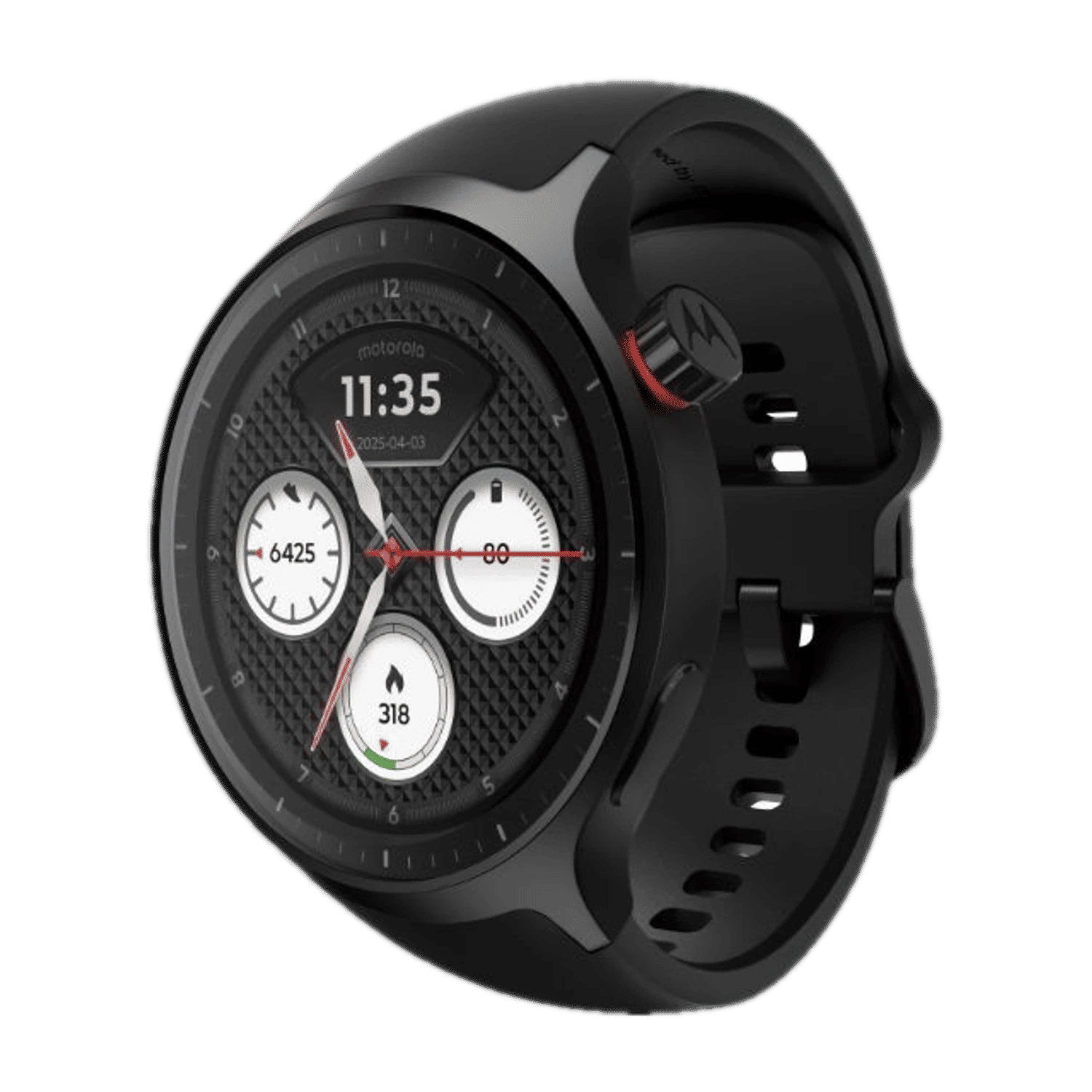 MOTOROLA Moto Watch 1.4" OLED Smartwatch with Dual-Band GPS & Polar Technology - Volcanic Ash