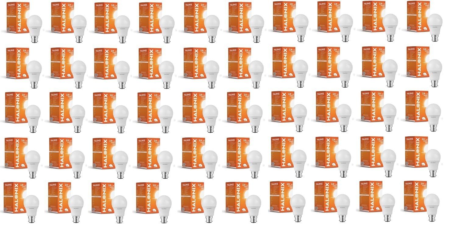 Halonix 2.9W B22 LED Cool White Bulb, Pack of 50