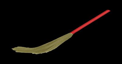 Instamart - Capsicum Broom Phool Jhadu Natural Grass with Heavy Duty Plastic Handle (Red, Green, for Home and Office Easy Floor Cleaning)