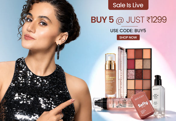 Swiss Beauty BFF Sale - Buy 5 @ ₹1,299 + 30% Cashback + Extra 5% Off on Prepaid Orders