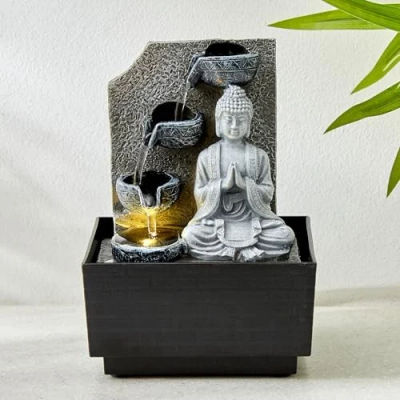 Home Centre Alpine Carnival Polyresin Buddha Water Fountain - 12.7x12.3x18.2cm [Apply 20% coupon]