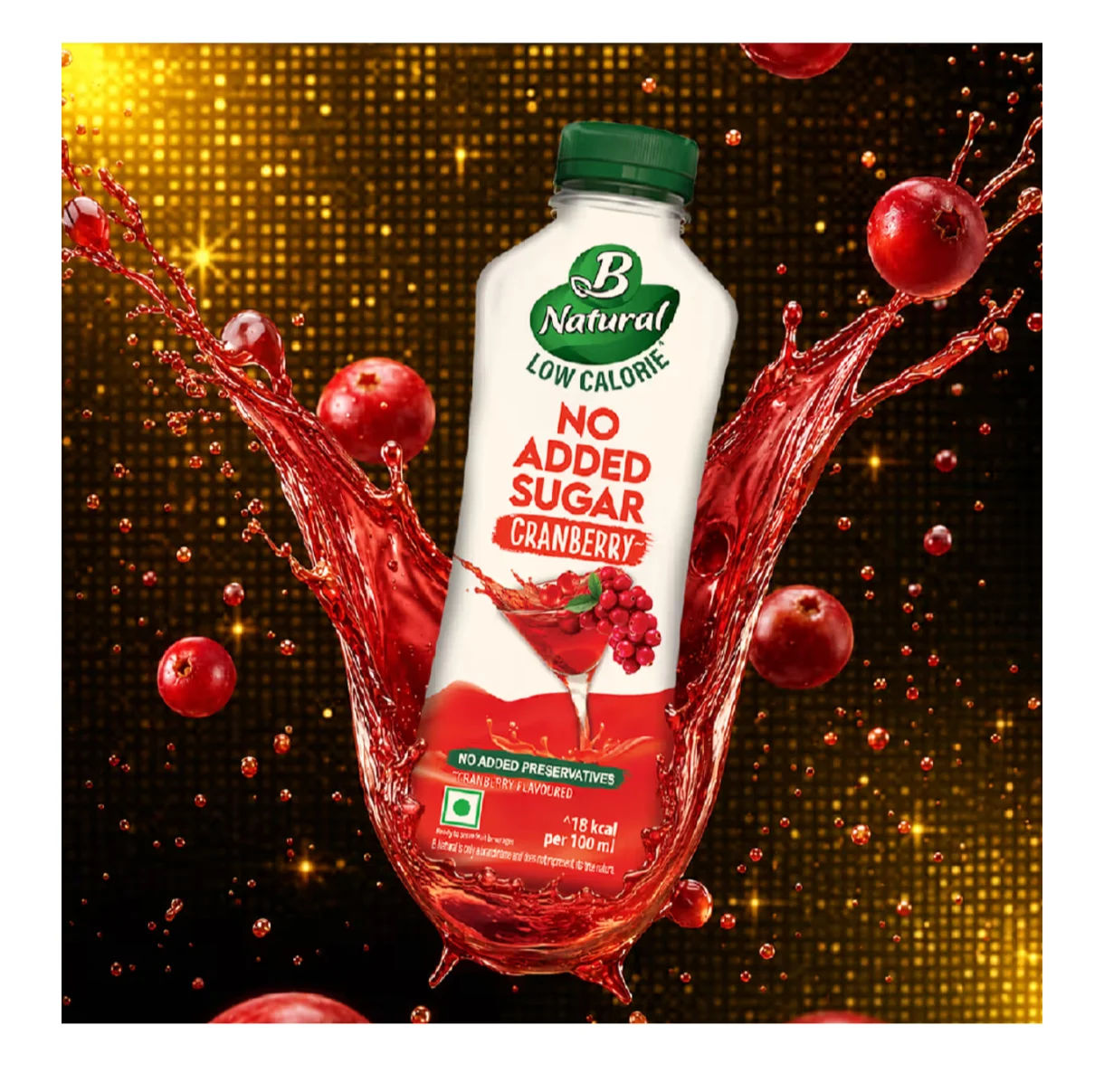B Natural No added Sugar Cranberry 750ml
