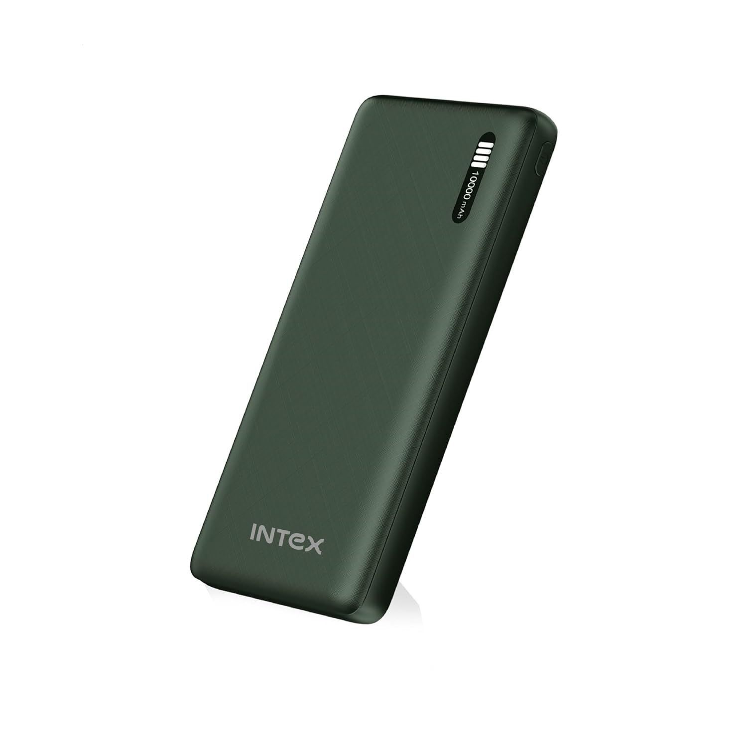 Intex Ultima 10K Poly 10000mAh Power Bank | 12W Fast Charging | Dual USB Output | Dual Input (Micro USB & Type-C) | Li-Polymer Battery | LED Indicators | Multi-Layer Protection (Green)