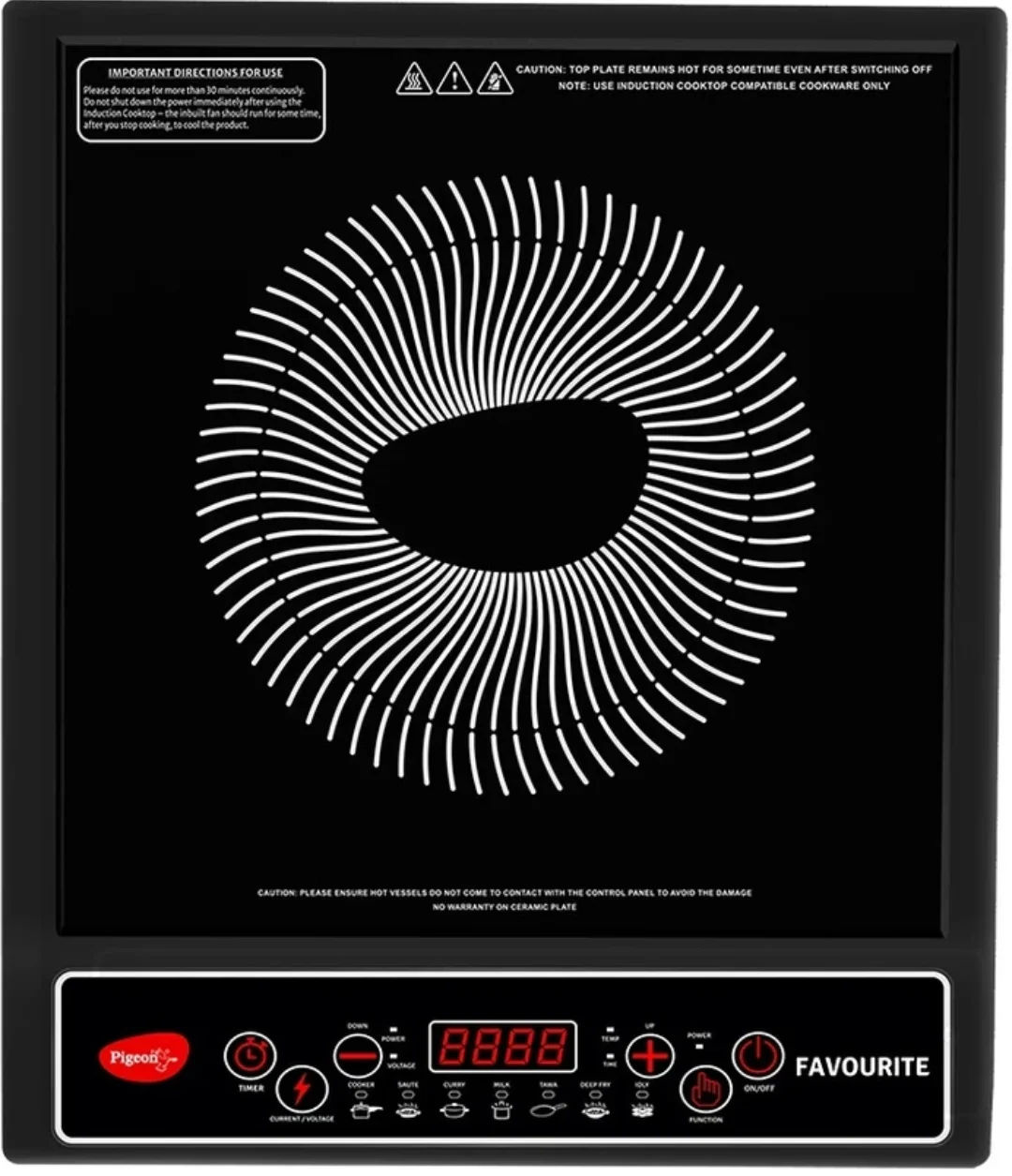 Pigeon 1800 watt induction cooktop push button