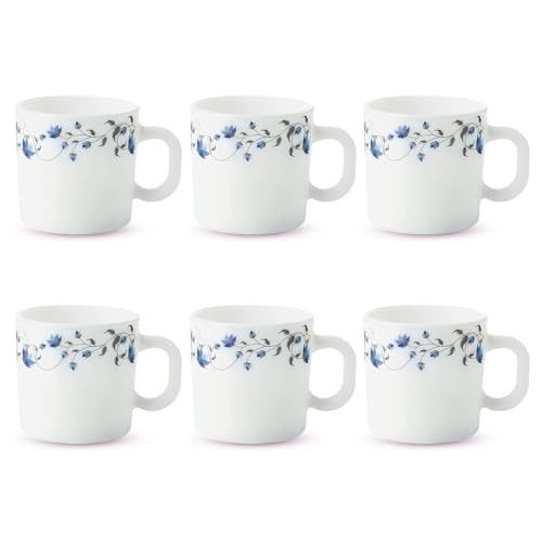 Larah by Borosil Helena Microwave & Dishwasher Safe 6-Piece Opalware Mug Set