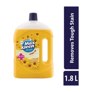 Maxkleen Citrus Joy Disinfectant Floor Cleaner with 99.9% Germ Protection Citrus (1800 ml)