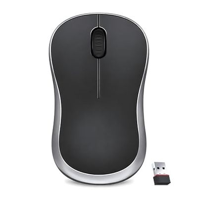 Ant FKAPU03 Wireless Mouse 2.4GHz with USB Nano Receiver | 1000 DPI Optical Sensor| Black Silver