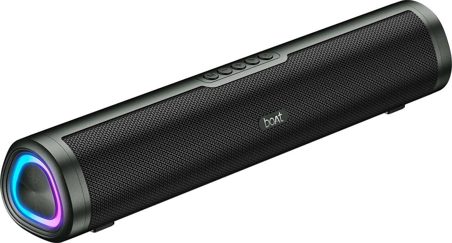 boAt 2.0 150, RGB LEDs, 5 Hrs Battery, TWS Feature 16 W Bluetooth Speaker (Premium Black, 2.0 Channel)
