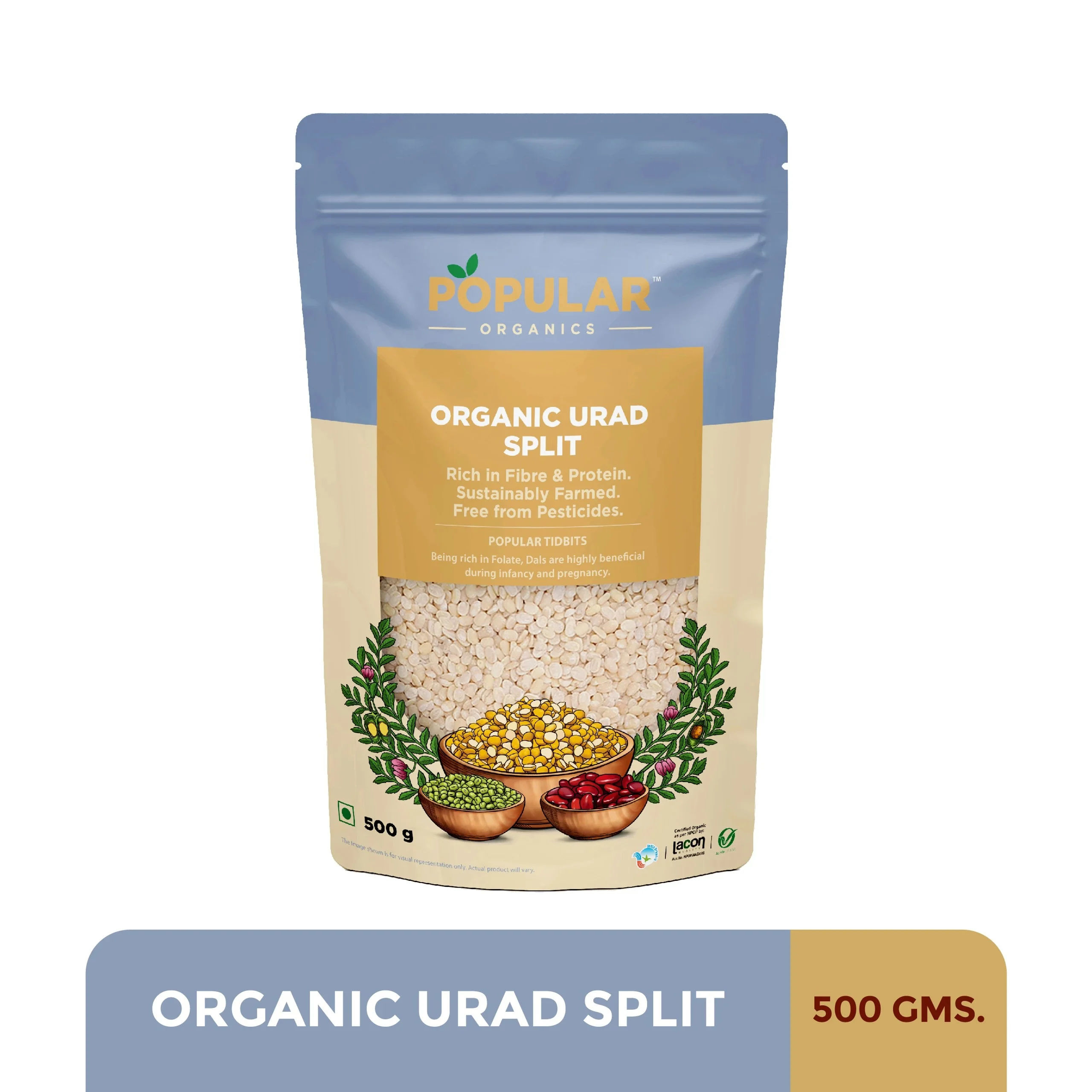 Popular Organics Urad Dal Split / Urad Dhuli,hyperlocal