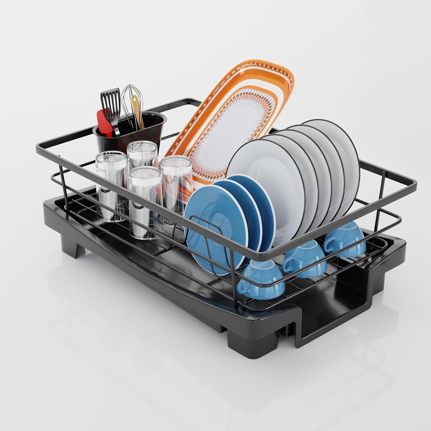 Multipurpose Heavy-Duty Dish Drying Rack with Drain Board