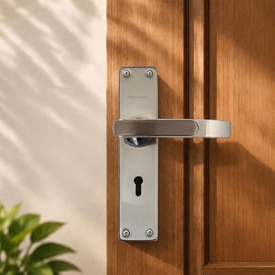 Amazon Basics Mortise Door Lock Handle Set | BIS Certified Brass Lock Body | Auto-Retraction Mechanism | Suitable for Left & Right Handed Doors | Satin Steel Finish | Includes 3 Keys : Amazon.in: Home Improvement