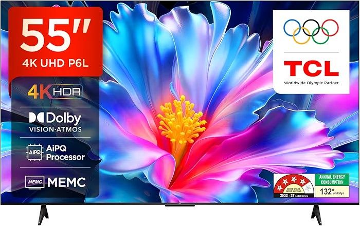 TCL 139 cm (55 inches) 4K Ultra HD Smart LED Google TV | 4K HDR | Dolby Vision & Atmos