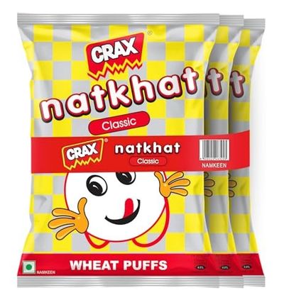 Crax Natkhat Classic Wheat Puffs - Combo Pack 202g/204g
