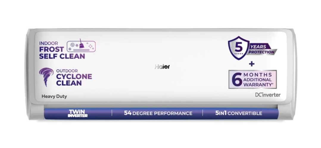 Haier 2026 Model 2 Ton 3 Star Split Twin Inverter AC (HSI24VP-W3NB-I,HSO24-3NB-I, White)
