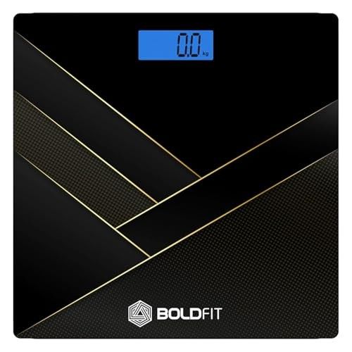 Boldfit Weight Machine for Home Digital Weighing Machine for Human Body with LCD Display Max Weight Capacity 180Kgs (Batteries Not Included) - Bathroom Scale for Home