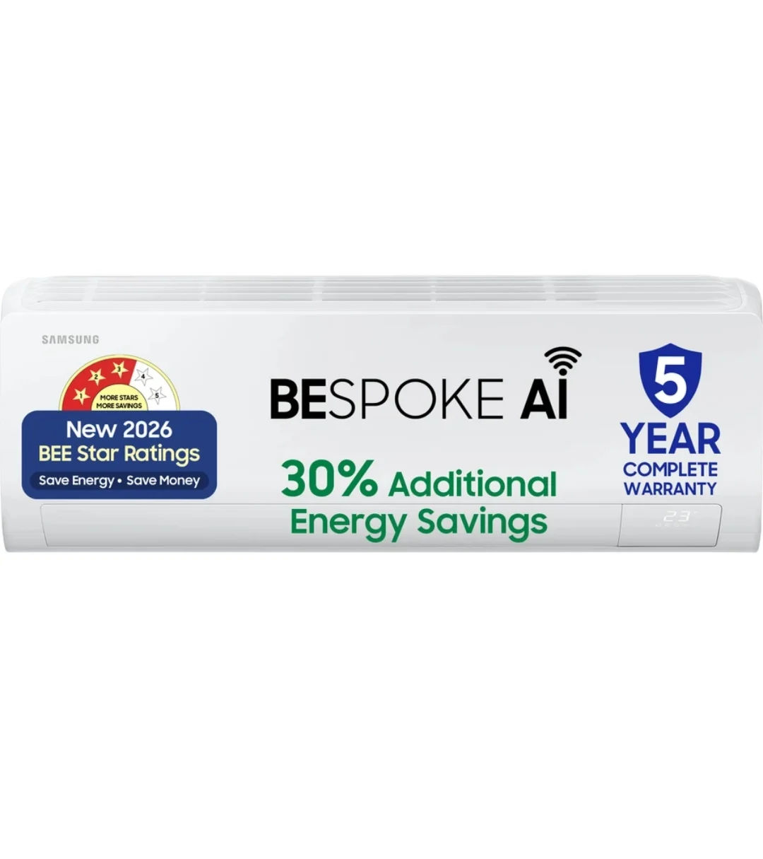 Samsung Bespoke Al 2026 Model 1.5 ton 3 Star Split Inverter with Wi-fi Energy Saving, Voice Control, Powerful Cooling, Copper, 4 Way swing, 5 Step Convertible AC (AR50H19D1XHNNA, AR50H19D1XHXNA, White