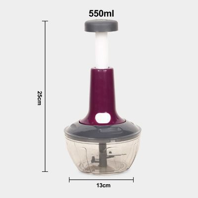 Tandem 550 ml capacity push-type vegetable chopper with whisker attachment