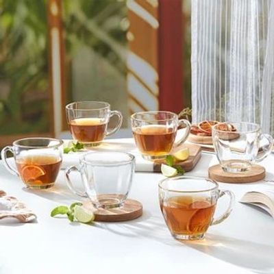 BOROSIL Oasis Tea/Coffee Set, Borosilicate Tuff Glass Made in Ind...more