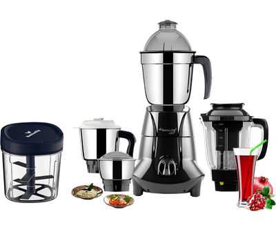 Butterfly 750W Mixer Grinder With Jars And Vegetable Chopper, Grey