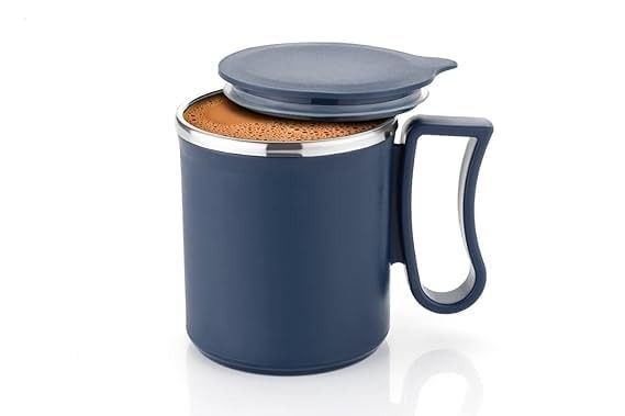 ADD2CART 180 ML Coffee Mug with lid, Insulated Stainless Steel, Tea Milk Mug, Inner Stylist Double wall Cup, Cylindrical Shape, Multicolored, Perfect as a Gift for Home, Office, or Restaurant use
