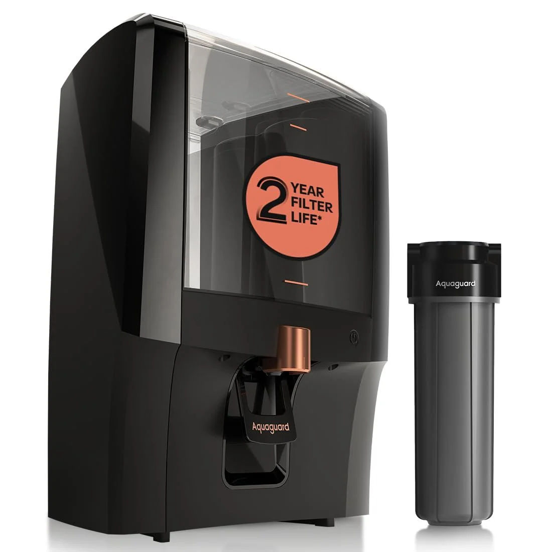 Aquaguard Enrich Aura 2X Aquasaver RO+UV+Copper | Needs No Service for 2 Years | 40% Water Saving | Includes Mega filter | 7-Stage Purification | 7L storage