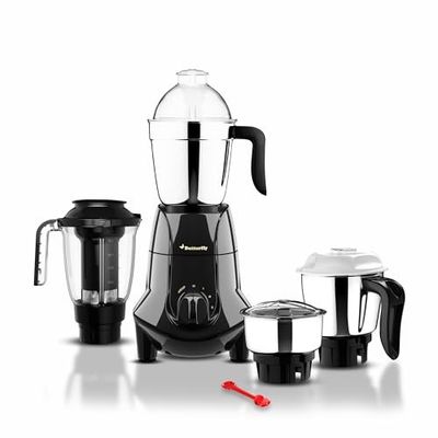 Butterfly Jet Elite 750 Watts Mixer Grinder with 4 Jars, 3 Stainless Steel Multipurpose Jars & 1 Juicer Jar, ABS Body, Sturdy Polycarbonate Juicer Jar (Grey)