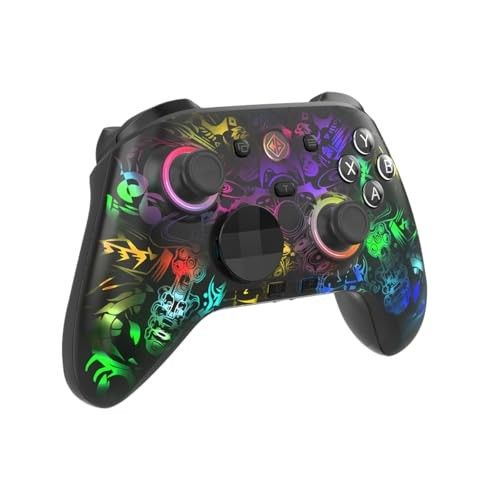 Cosmic Byte Lumora Tri-Mode Controller with Stealth Black RGB-Reveal Design, Hall Effect Joysticks & Triggers, Mechanical Buttons, 1000Hz Polling Rate, 6-Axis Gyro, Windows Software