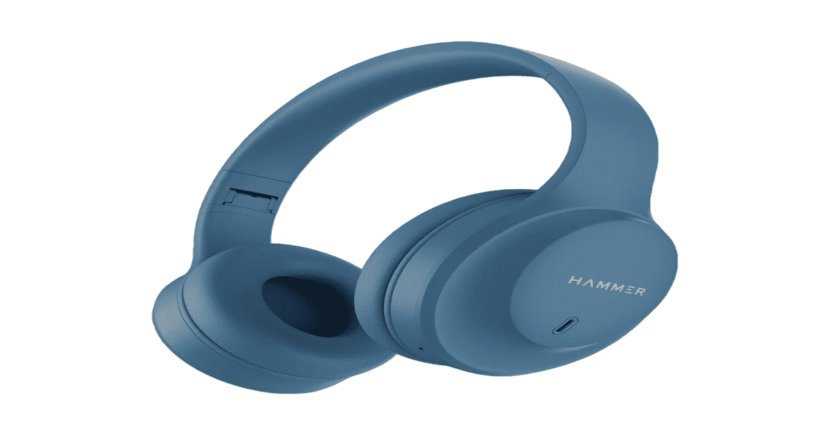 Swiggy Giftable : Hammer Vibe ENC Headphone, 40mm Driver, Dual Pairing, Voice Assistant (Blue)