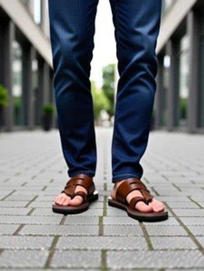 PANZIK Men Brown Sandals