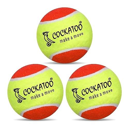 Cockatoo Cricket Tennis Balls (Pack of 3) - 120g | Yellow & Orange
