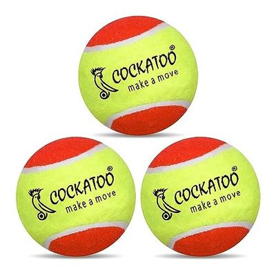 Cockatoo Cricket Tennis Balls (Pack of 3) - 120g | Yellow & Orange