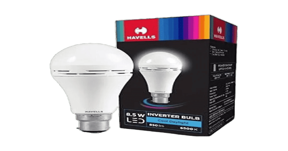 Havells 8.5W Led Emergency Bulb, B22 Led Bulb Base Inverter Bulb
