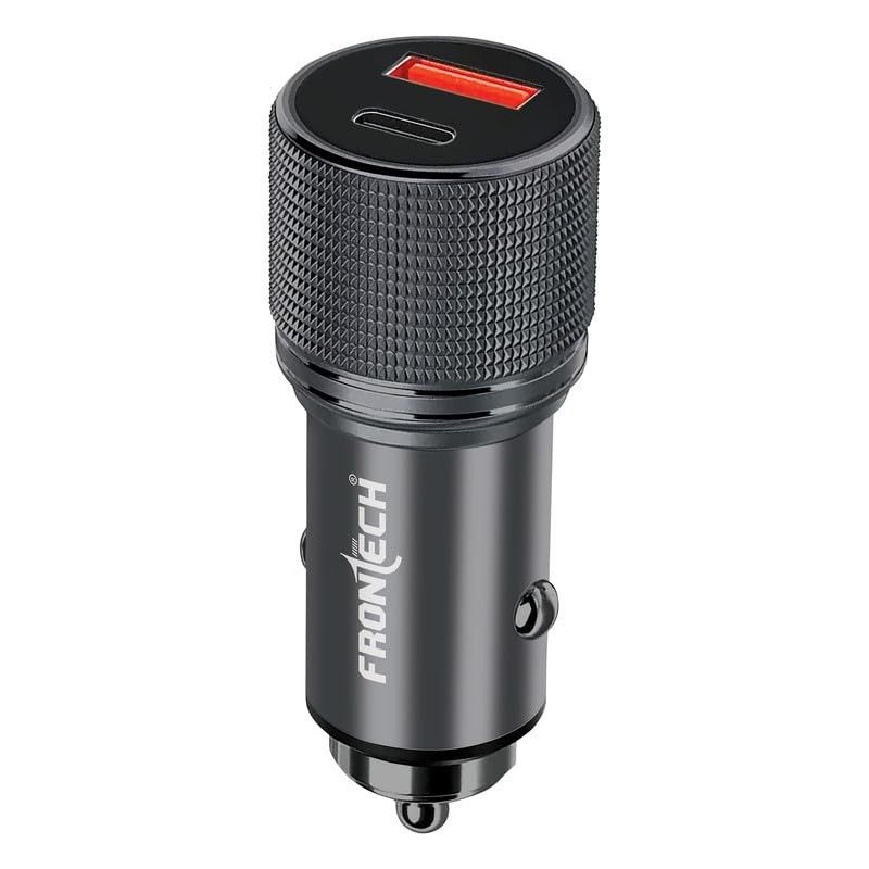 Frontech 38W Metal Car Charger Adapter with Dual Output. Quick Charge