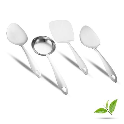 Jensons Stainless Steel Kitchen Tools Set for Kitchen Cooking and Serving, Pack of 4