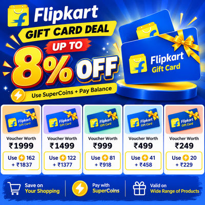 Flipkart Gift card @8% off using Supercoin