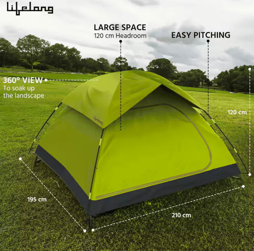 Lifelong Portable Foldable Dome Camping Tent for Adults (Green) on Instamart