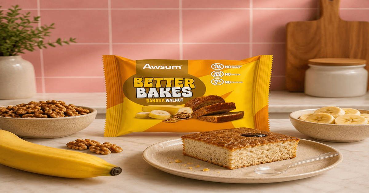Awsum Better Bakes Banana Walnuts Cake Eggless on Instamart: