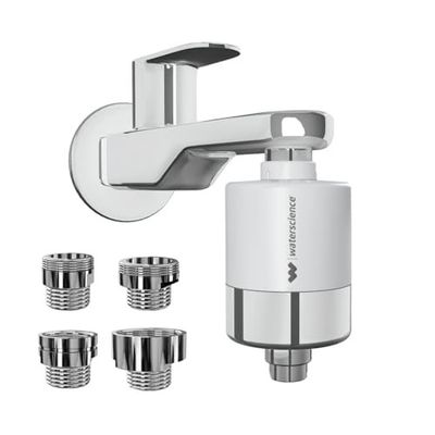 WaterScience CLEO Hard Water Softener for Tap and Shower | Hard Water Filter for Tap | shower filter for bathroom | with Set of Metal Adaptors