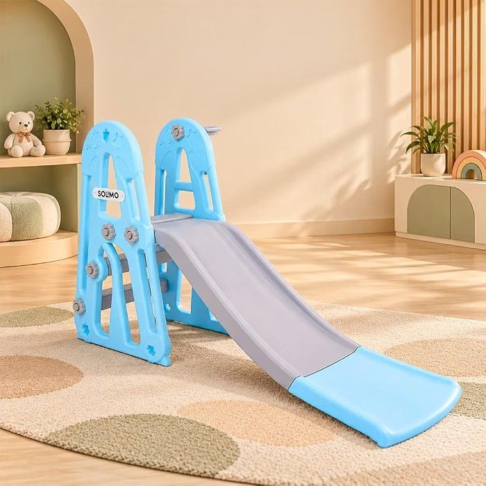 Amazon Brand - Solimo Garden Slide | 2+ Years Blue Grey