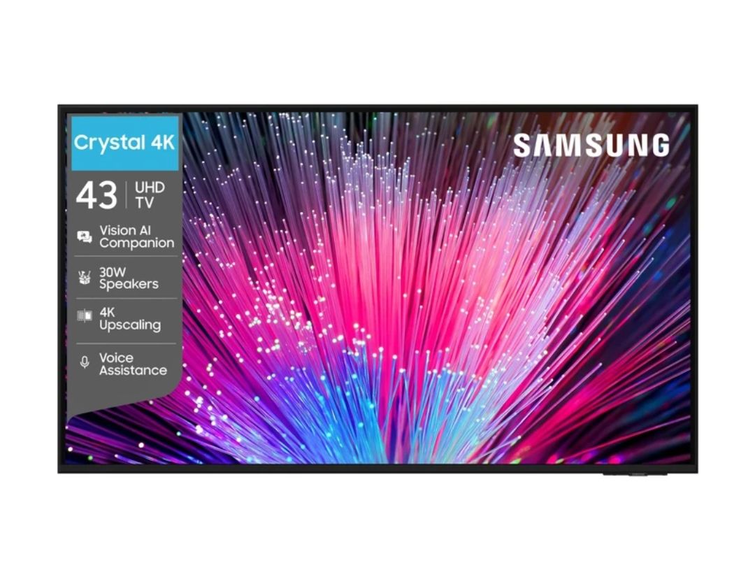 Samsung Crystal 4K Vision Al 108 cm (43 inch) Ultra HD (4K) LED Smart Tizen TV 2026 with 30W Speakers 4K Upscaling HDR 10+ 150+ Free Channels (UA43UE84AHULXL