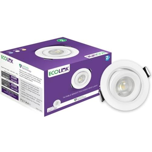EcoLink Polycarbonate 3W LED Tiltable Spot Light | Spot Light for Display & Home Decoration | Cut Out: 63Mm, Color: Warm White, Pack of 1