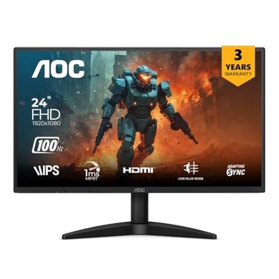 AOC 24B36H 23.8-Inch IPS Full HD Monitor, 100Hz Refresh Rate