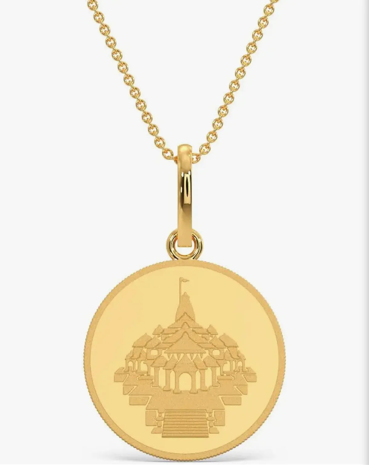 Kalyan Jewellers 24K (999) Purity Ayodhya Gold Coin Pendant 2 Gms
