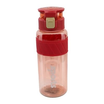 Attro Active Sports 1000ml Water Bottle with Flip Top Lid & Easy to Carry Handle ML Marking Mention for Daily Water Intake BPA Free Leak Proof - Red