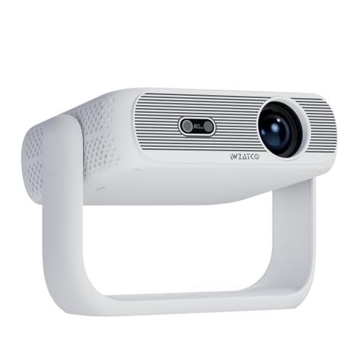 WZATCO Yuva Prime, Android 14, Auto Focus + Keystone, Projector 4k Ultra HD, ARC, Screen Mirroring, 11000 Lumens, Native 720P, Portable Cinema, White