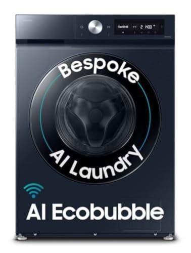 Samsung 12 kg, 5 Star, AI Control, Super Speed, QuickDrive, Wi-Fi, Hygiene Steam with Inbuilt Heater, Digital Inverter, Fully-Automatic Front Load Washing Machine (WW12DB7B24GSTL, Navy)