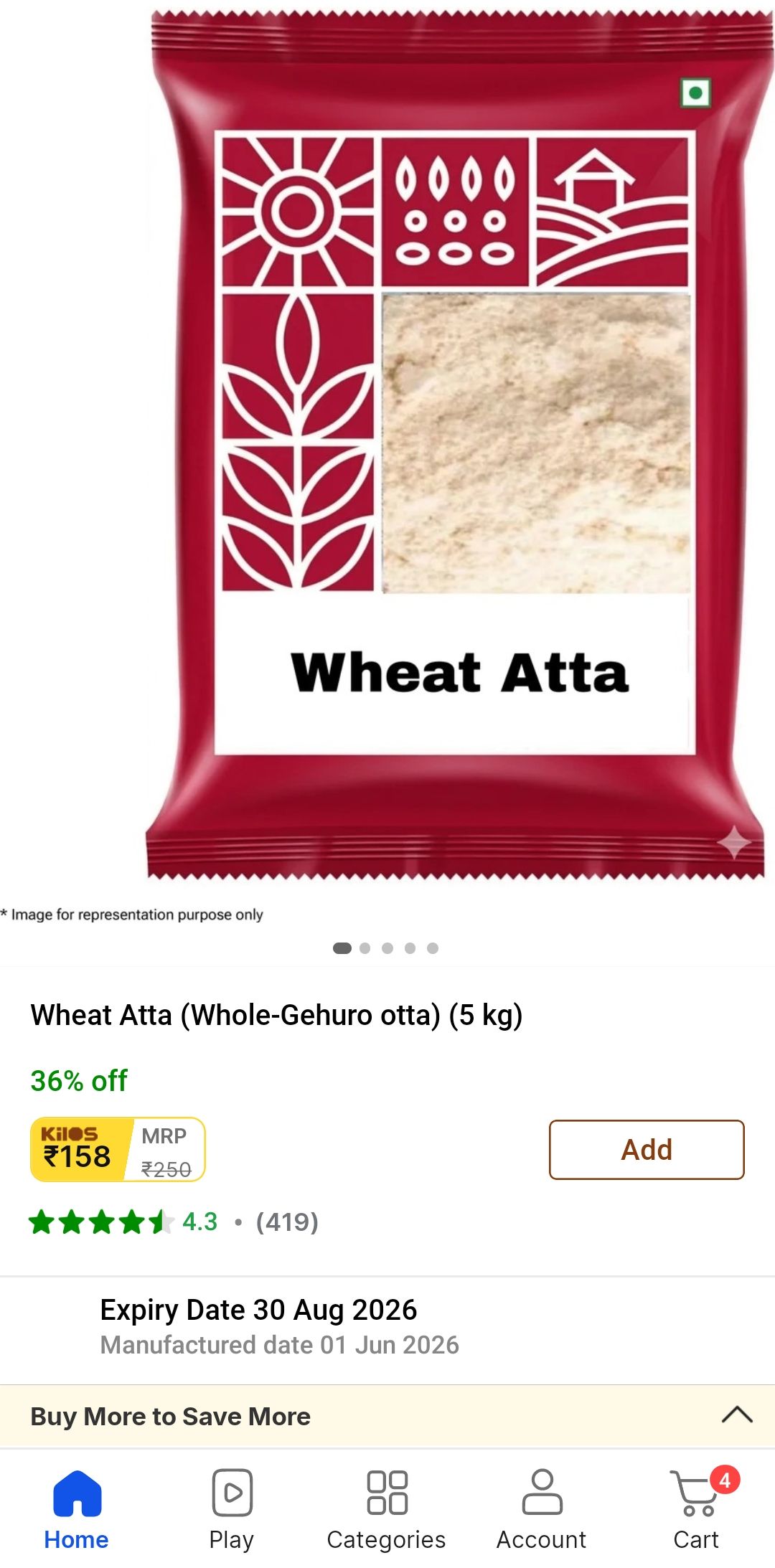 Whole wheat Atta (5kg)
