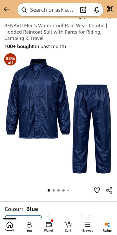 Men’s Waterproof Rain Wear Combo | Hooded Raincoat Suit with Pants @199