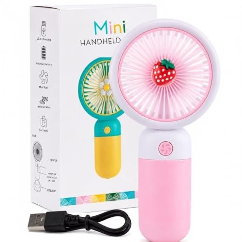 EITHEO Portable Rechargeable Mini Fan | USB Handheld Small Fan with 3 Speed Modes